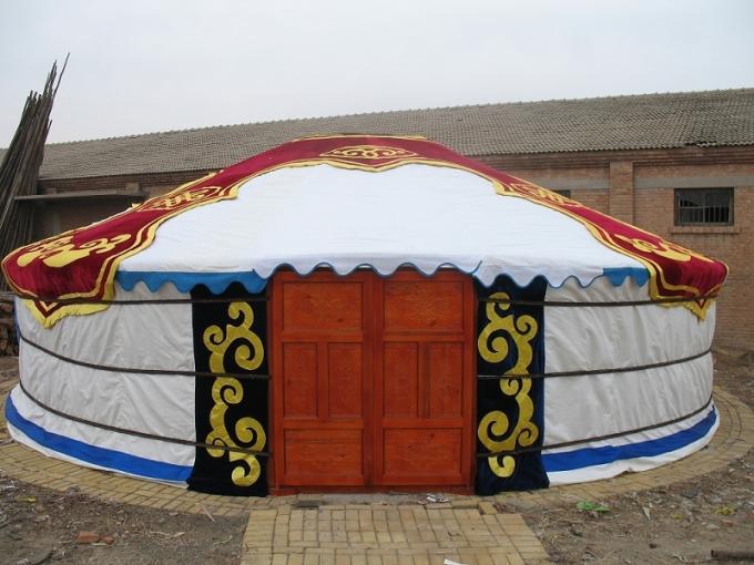 Tienda del estilo de Yurt de la lona del poliéster de la protección solar caliente para el alojamiento del viaje