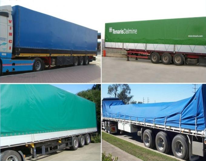 Tela azul incombustible 14oz de la lona del PVC 1680D a 42oz/a Sqm para las cubiertas del camión