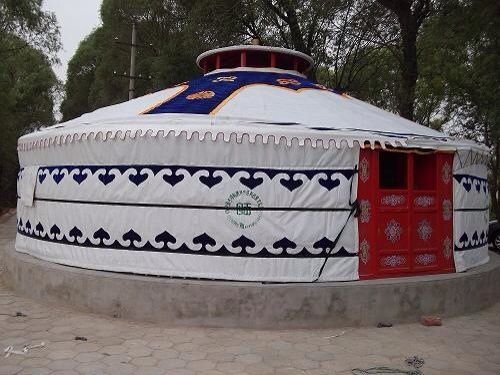 Tienda de Yurt del mongolian del estilo del top redondo con el material ignífugo del PVC