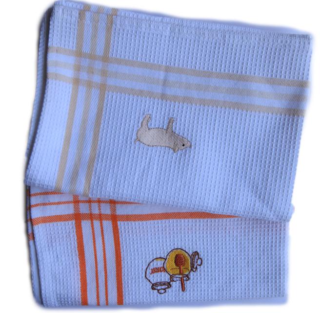 Las toallas de té florales lindas con el logotipo bordado, aduana imprimieron las toallas de té 
