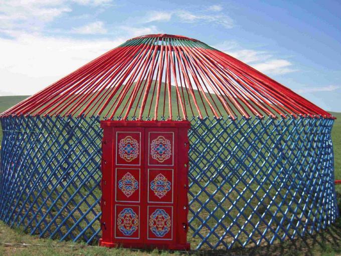 Tienda resistente de Yurt del mongolian del viento con el soporte galvanizado circular de la tubería de acero